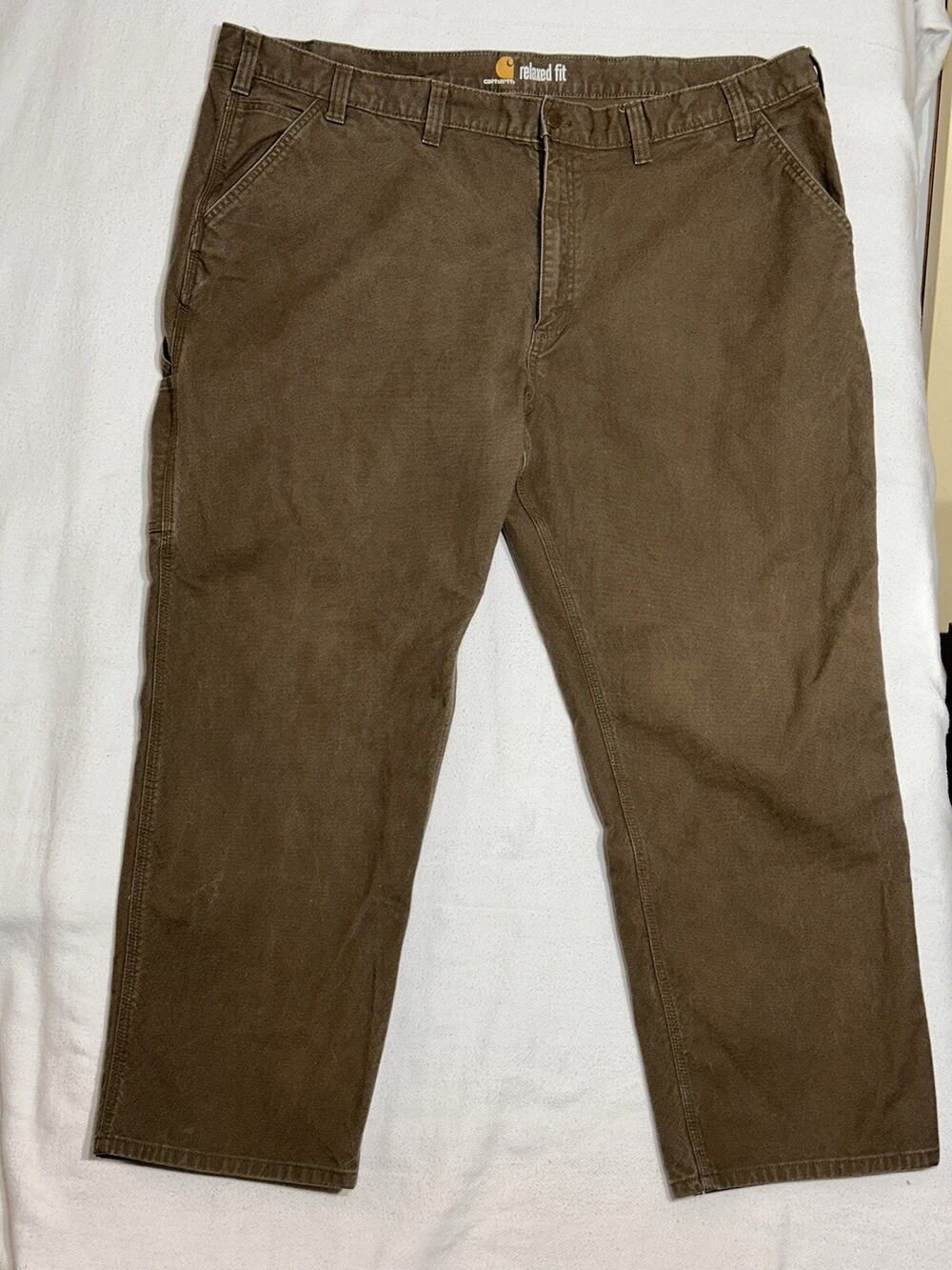 Mens Carhartt Dungaree Fit Carpenter Pants Size 48x30 Canvas B11-MOS Olive Green